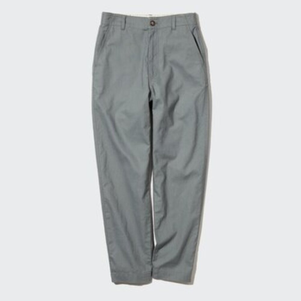 UNIQLO Linen-Cotton Tapered Gray Green Pants XL Waist 32"-33"